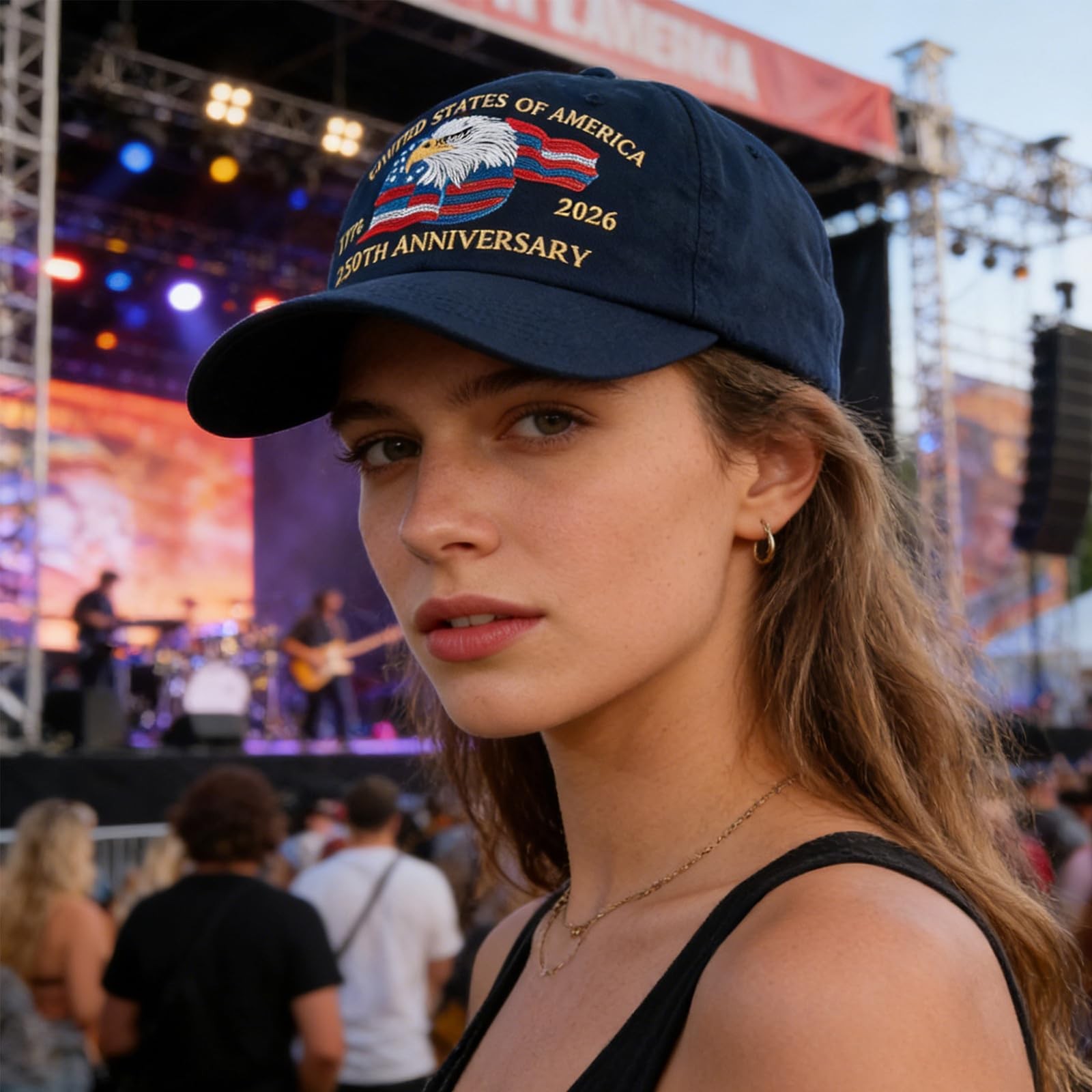 250th Anniversary USA Hat, Eagle & Flag Embroidered United States 250 Year Am... gallery