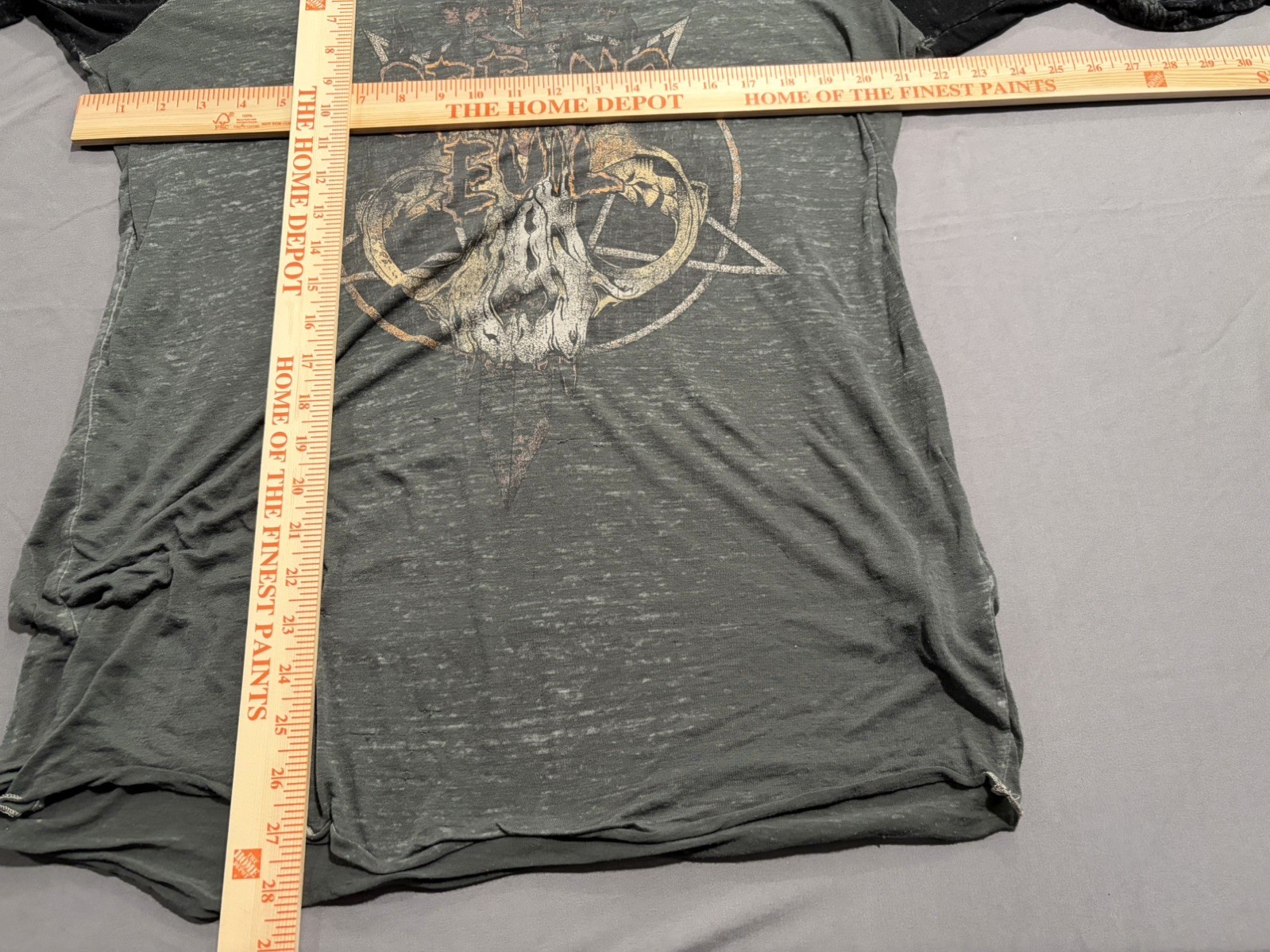H&M Divided Men’s Antichrist Rock Raglan Shirt Size Medium Band Tee See-Through gallery