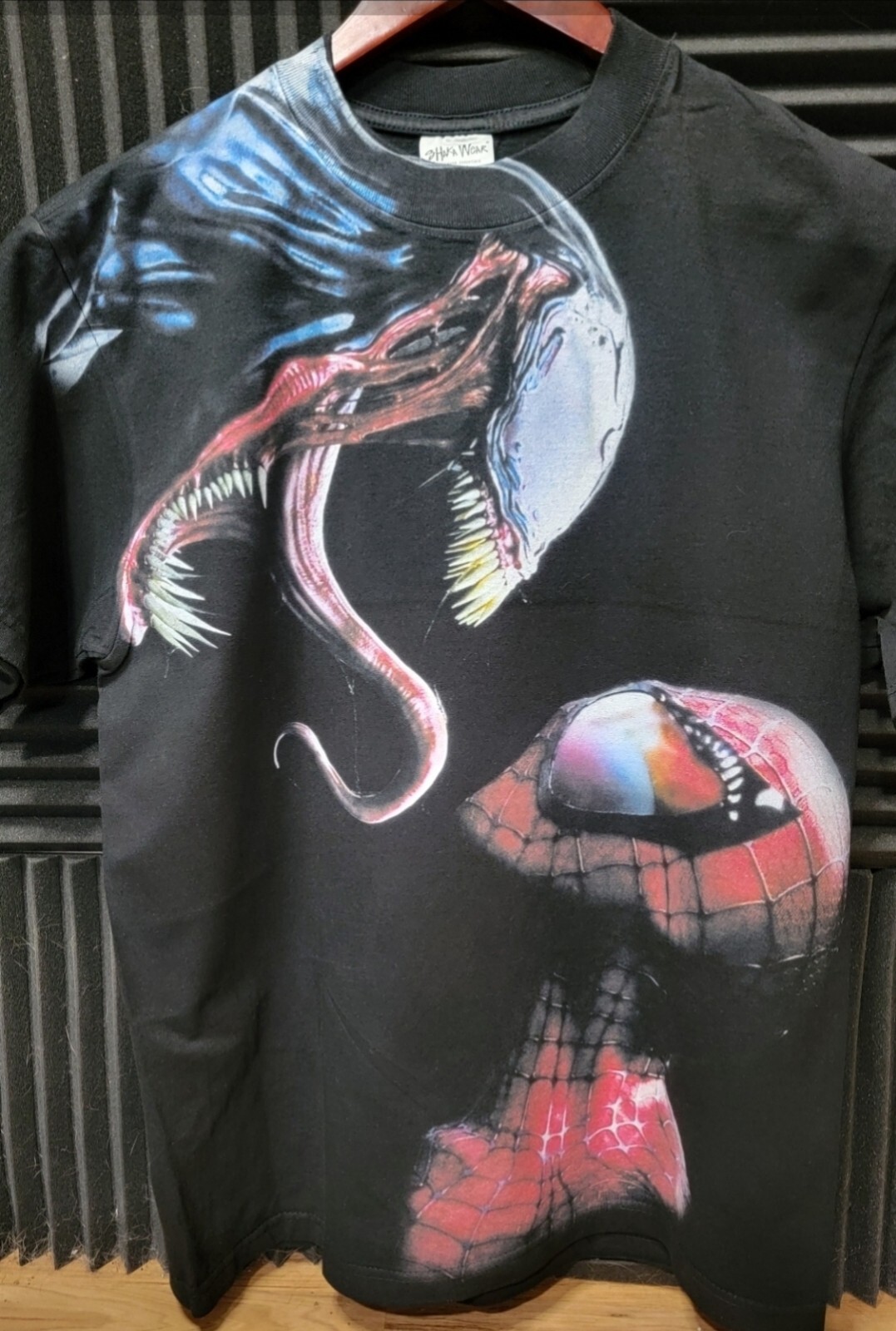 VENOM VS SPIDERMAN ON A SHAKA HEAVYWEIGHT GARMET DYED T SHIRT "MODERN" gallery