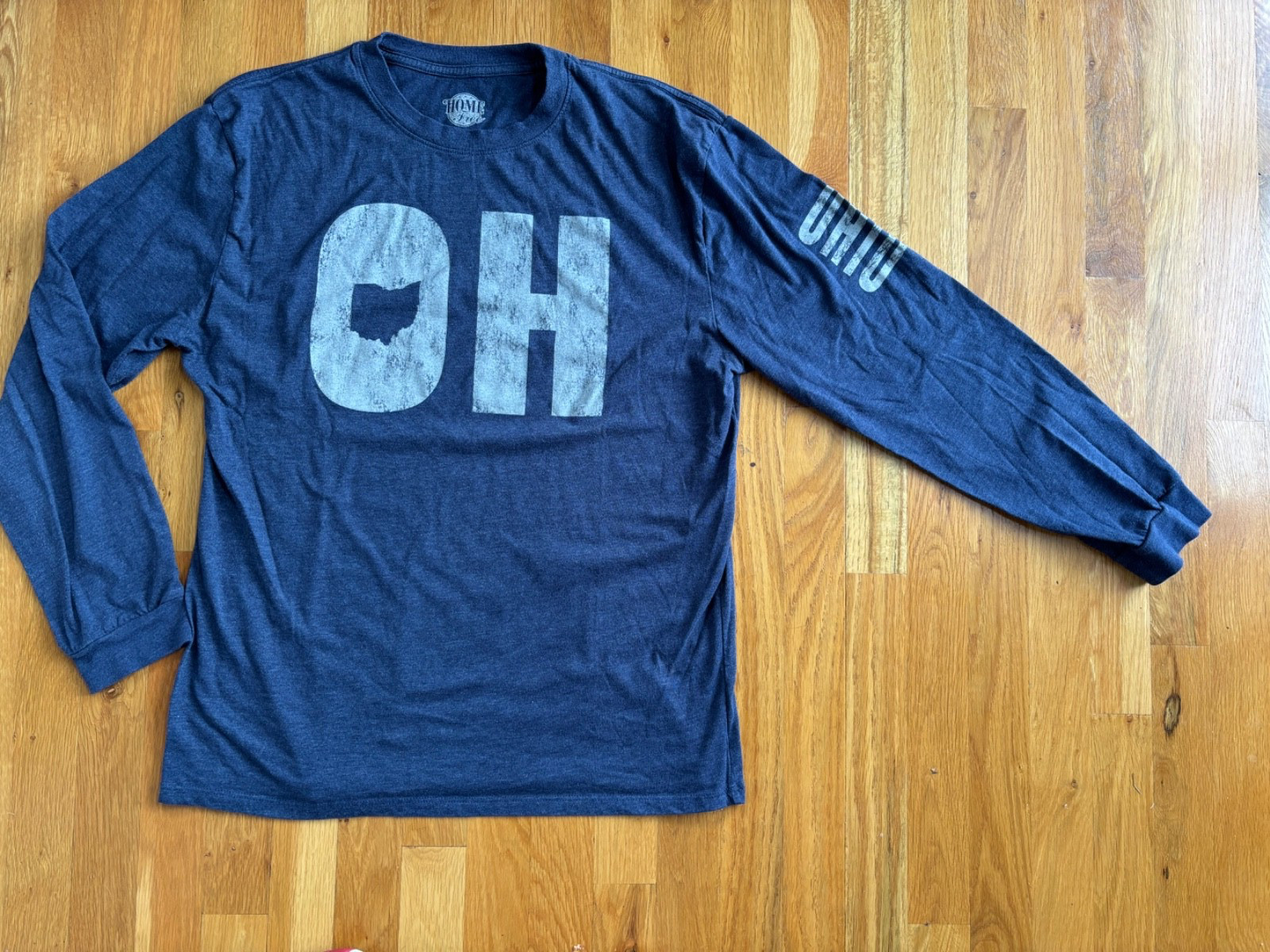 Home Free Long Sleeve T-Shirt "Ohio" Blue/Grey Mens Size Large Cotton/Poly gallery