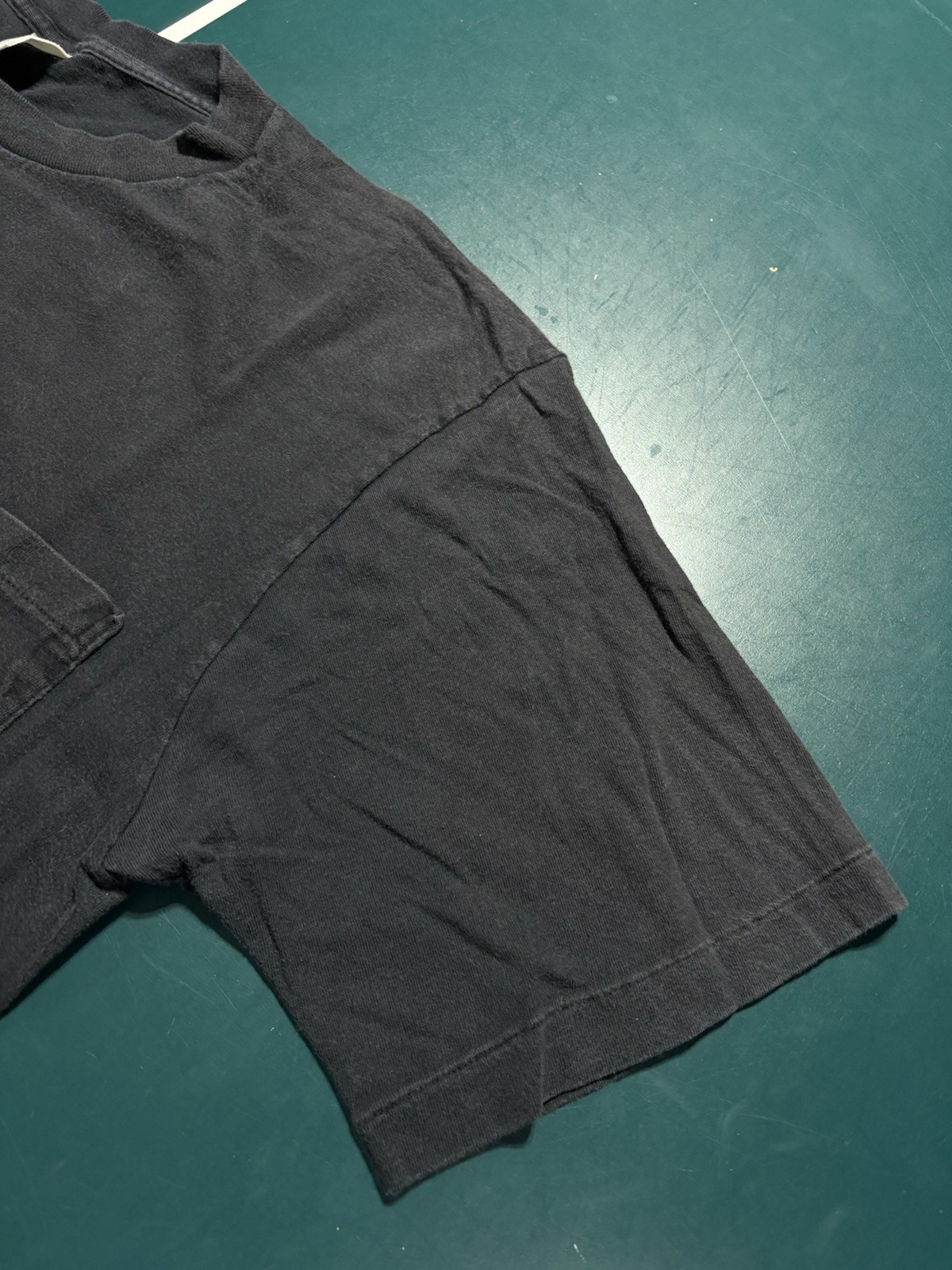 Vintage 80s JCPenney Towncraft Selvedge Pocket T-Shirt Large Black Single Stitch gallery