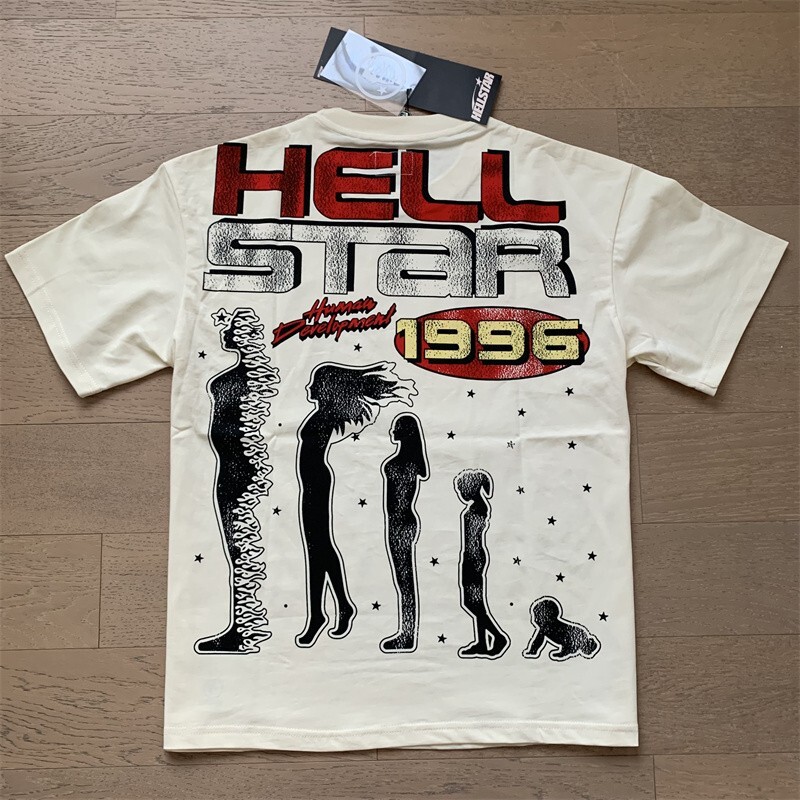 24SS Hell Studios star Skull print Tee INS Style high street trend Men's T-shirt gallery
