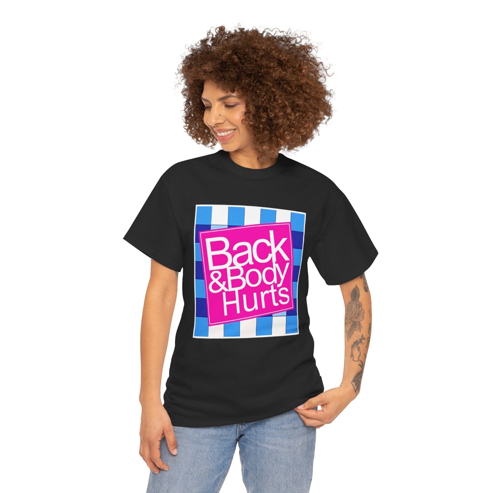 Funny Back Body Hurts Quote Workout Gym Top T-Shirt gallery