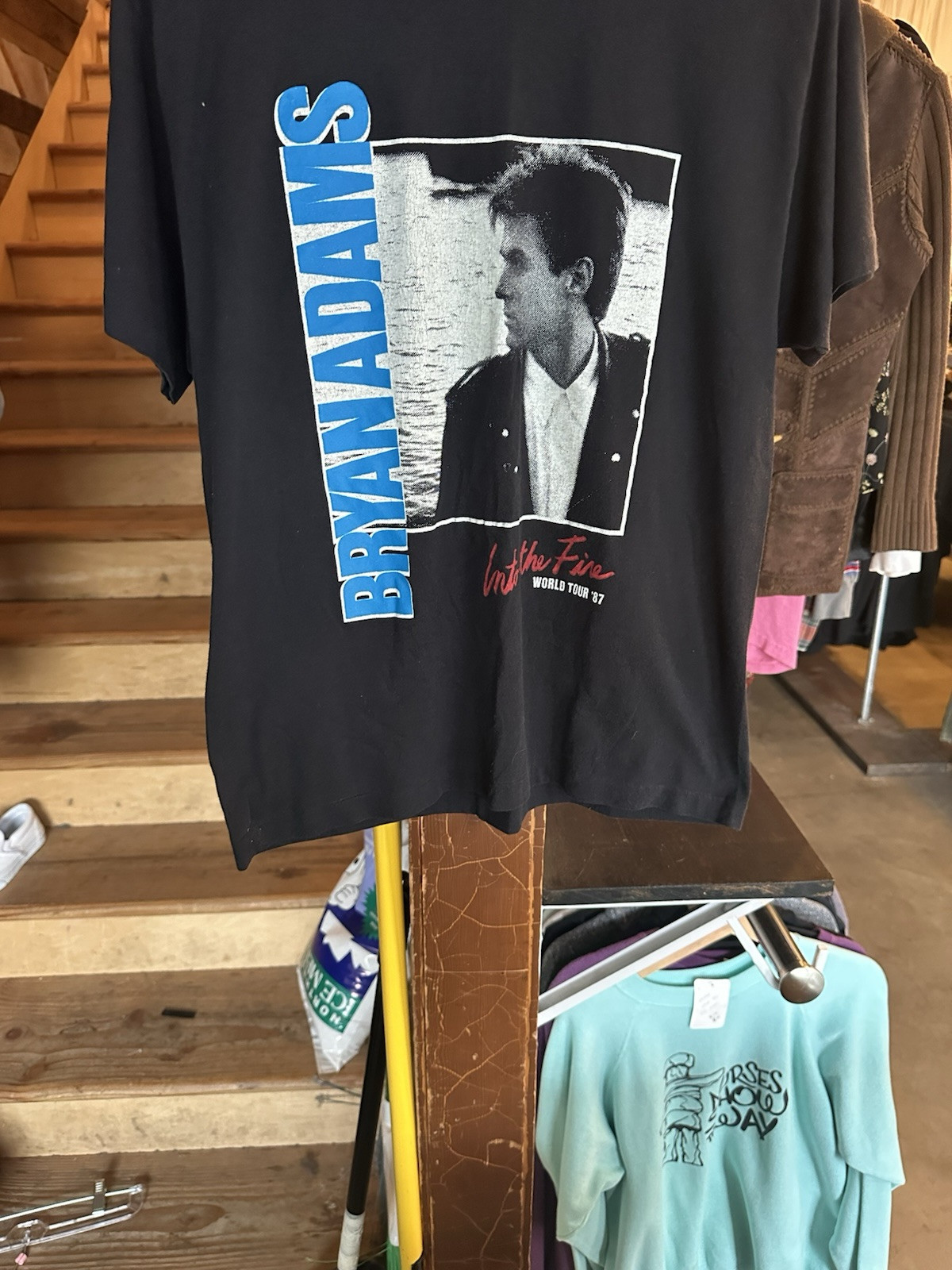 Bryan Adams Into The Fire Tour 87 Vintage Single Stitch T Shirt Medium TeeJays gallery