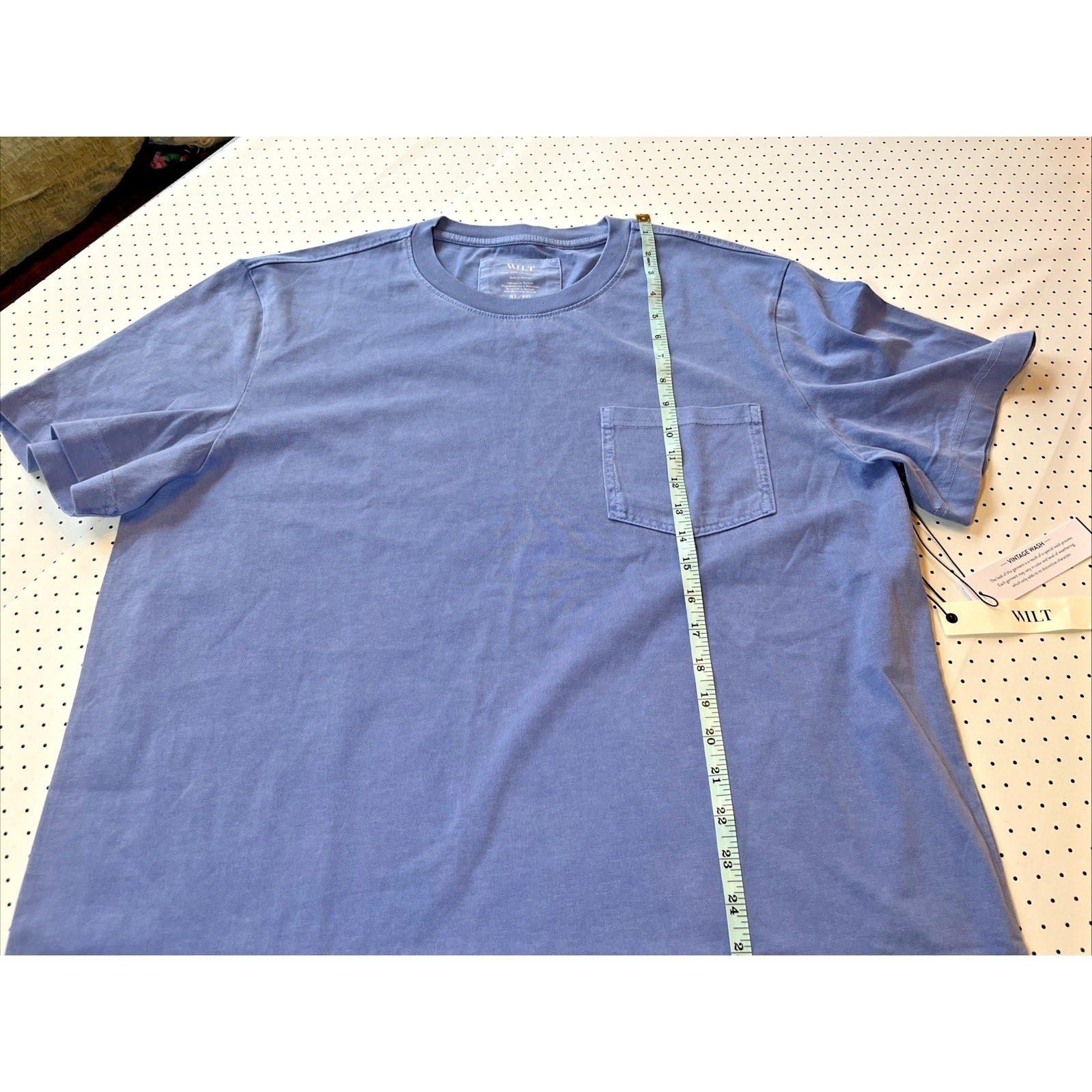 WILT Vintage Wash Pocket Tee XL NWT Periwinkle Blue Garment Dyed T Shirt gallery