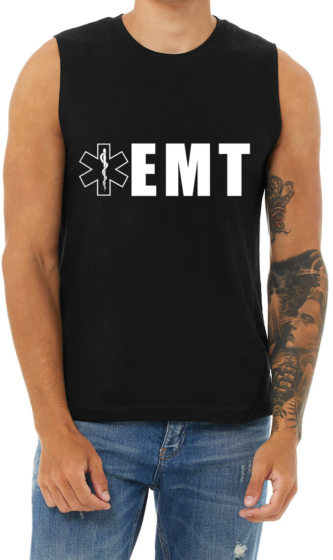 EMT T-shirt Muscle Tee Sleeveless Mens Graphic Tees Uniform Gear Accessories
