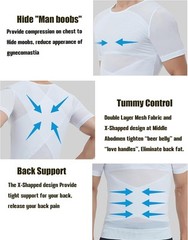 Men’s Compression Shirt for Gynecomastia Slimming Body Shaper Tummy Control