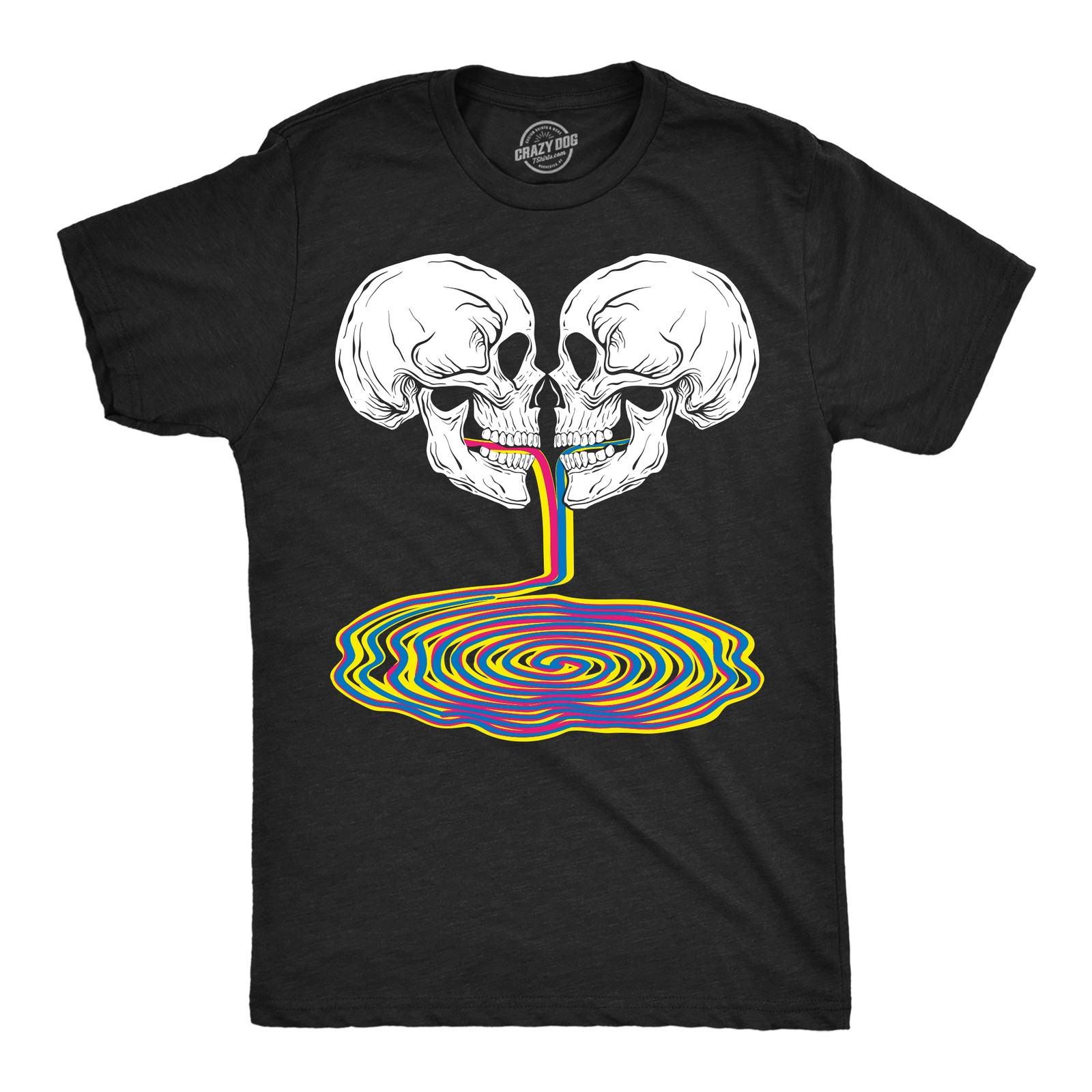 Mens Skull Rainbow Puddle Funny T Shirts Cool Graphic Tee for Men