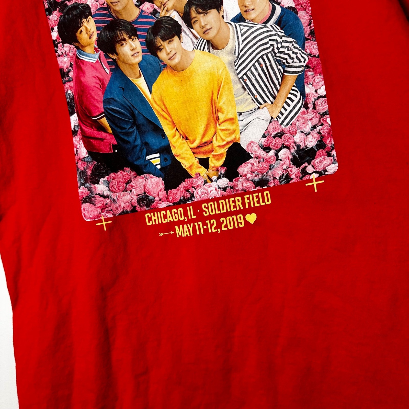 BTS World Tour 2019 Chicago Soldier Field Concert T-Shirt Red Mens Medium K-Pop gallery