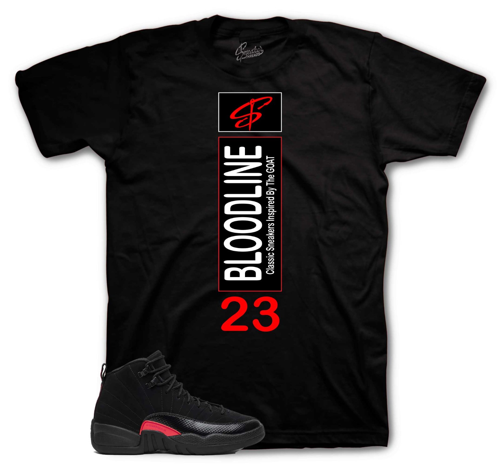 T-Shirt To Match Jordan 12 Bloodline Sneakers - Heel Tab Sneaker Tee gallery
