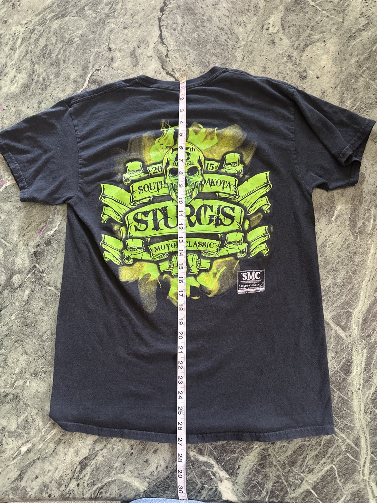 Sturgis T-Shirt Men’s L 75th Black Neon Green 2S Graphics Motorcycle Car Show gallery