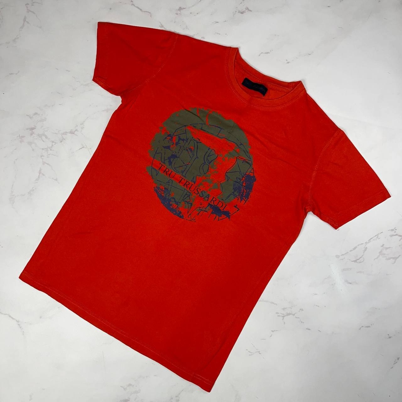 Vintage T-shirt Trussardi Big Logo Luxury tee Short Sleeve Red Size S gallery