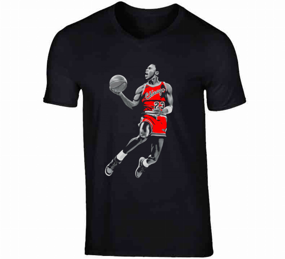 Michael Jordan Retro Bred Black White Poster Retro Fan Black T Shirt gallery