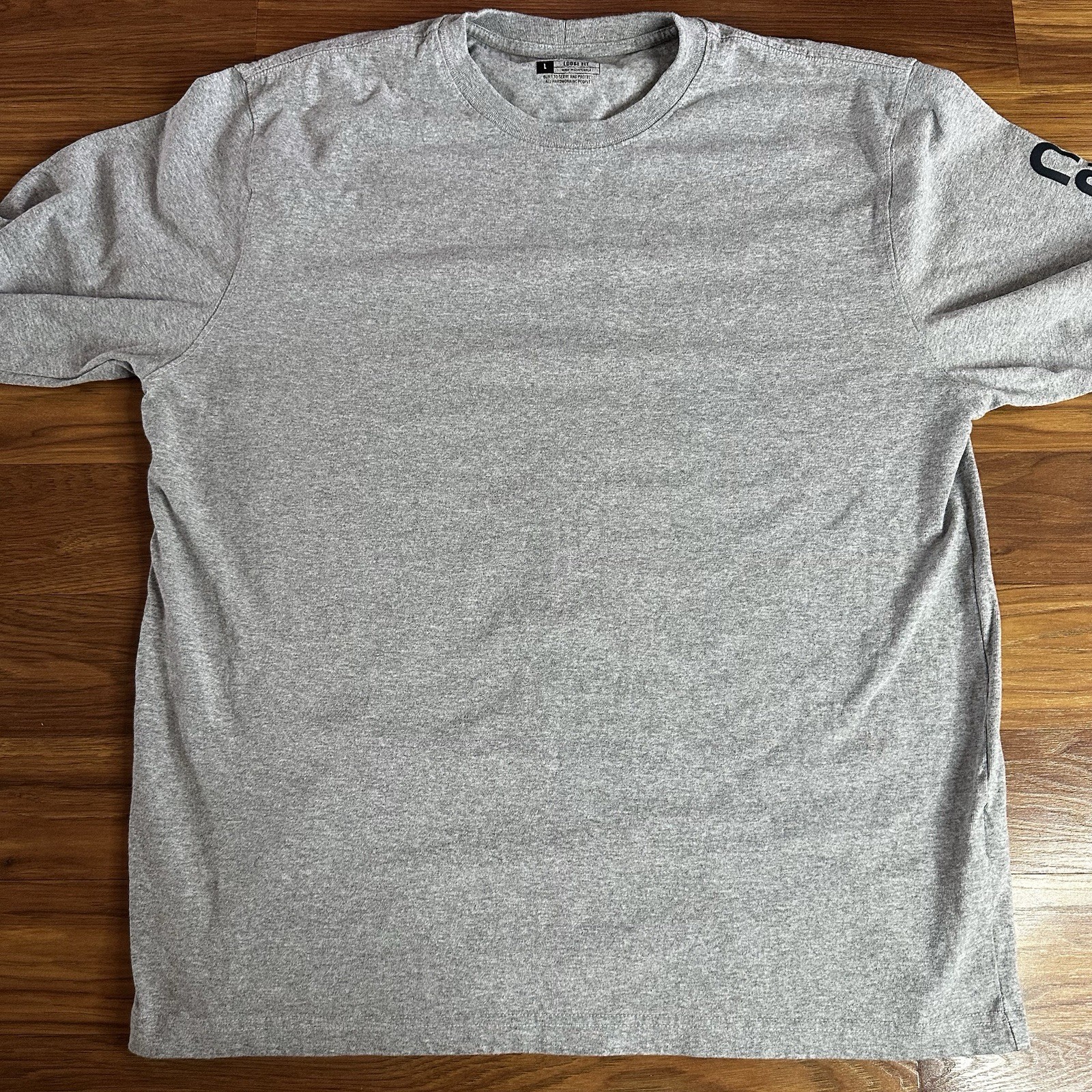 Carhartt Shirt Mens Large Gray Long Sleeve Navy Logo Loose Fit Workwear gallery