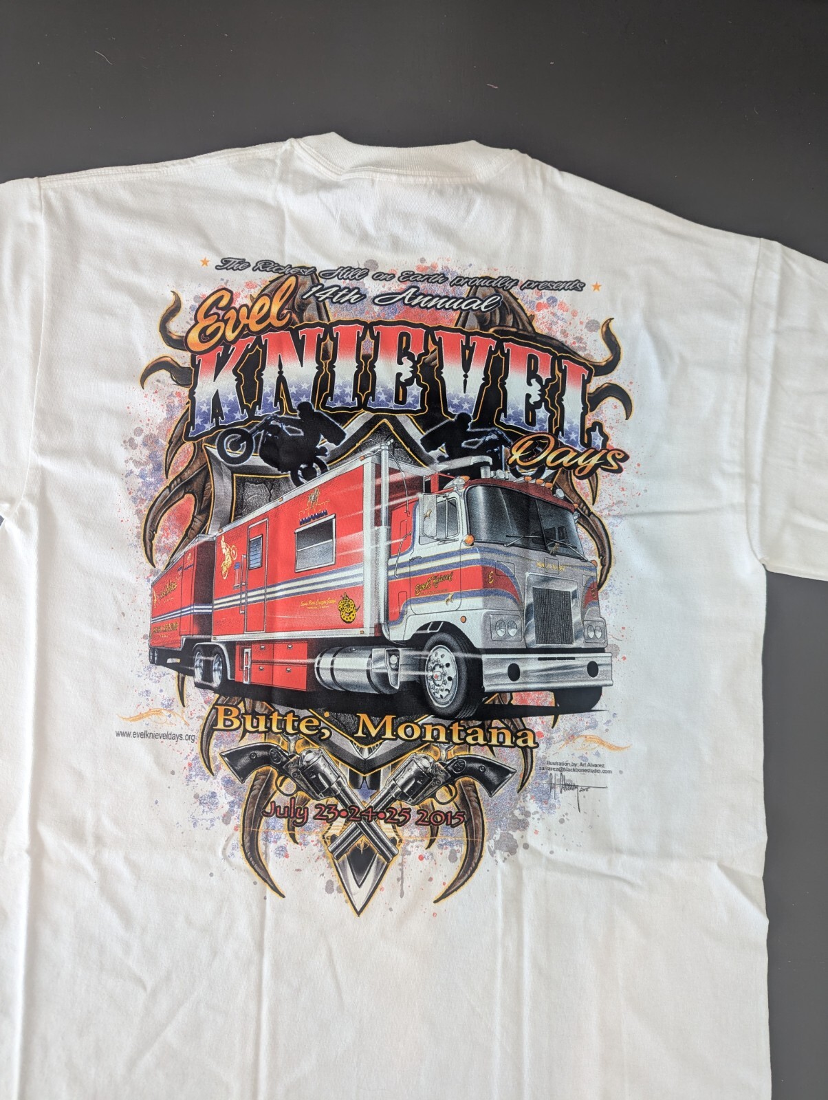 14 th annual 2015 Evel Knievel Days - Butte Montana T-Shirt 3 med , 1sm left gallery