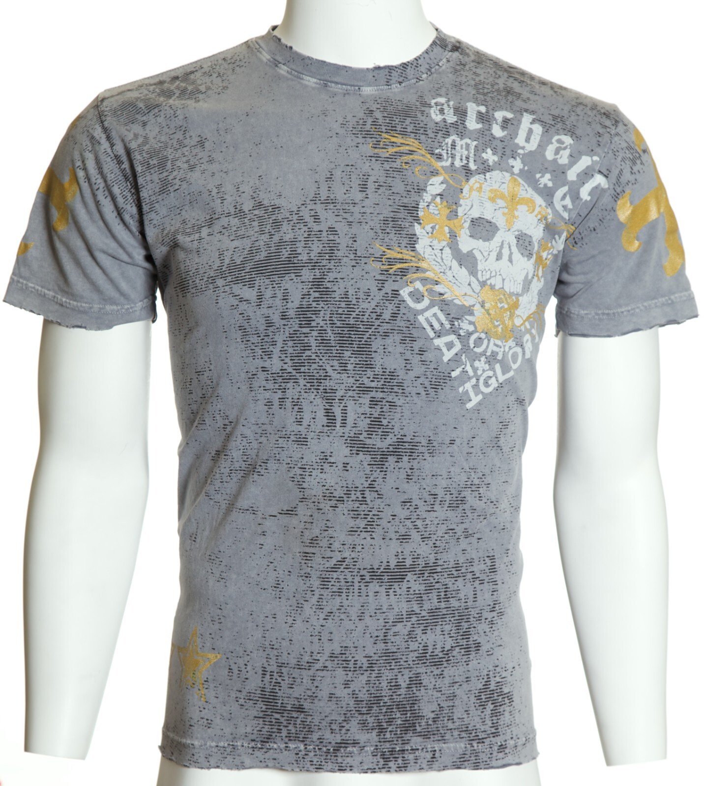 ARCHAIC by AFFLICTION Silver TRAMP Short Sleeve Slim Fit Y2K T-shirt 3XL 4XL NWT gallery