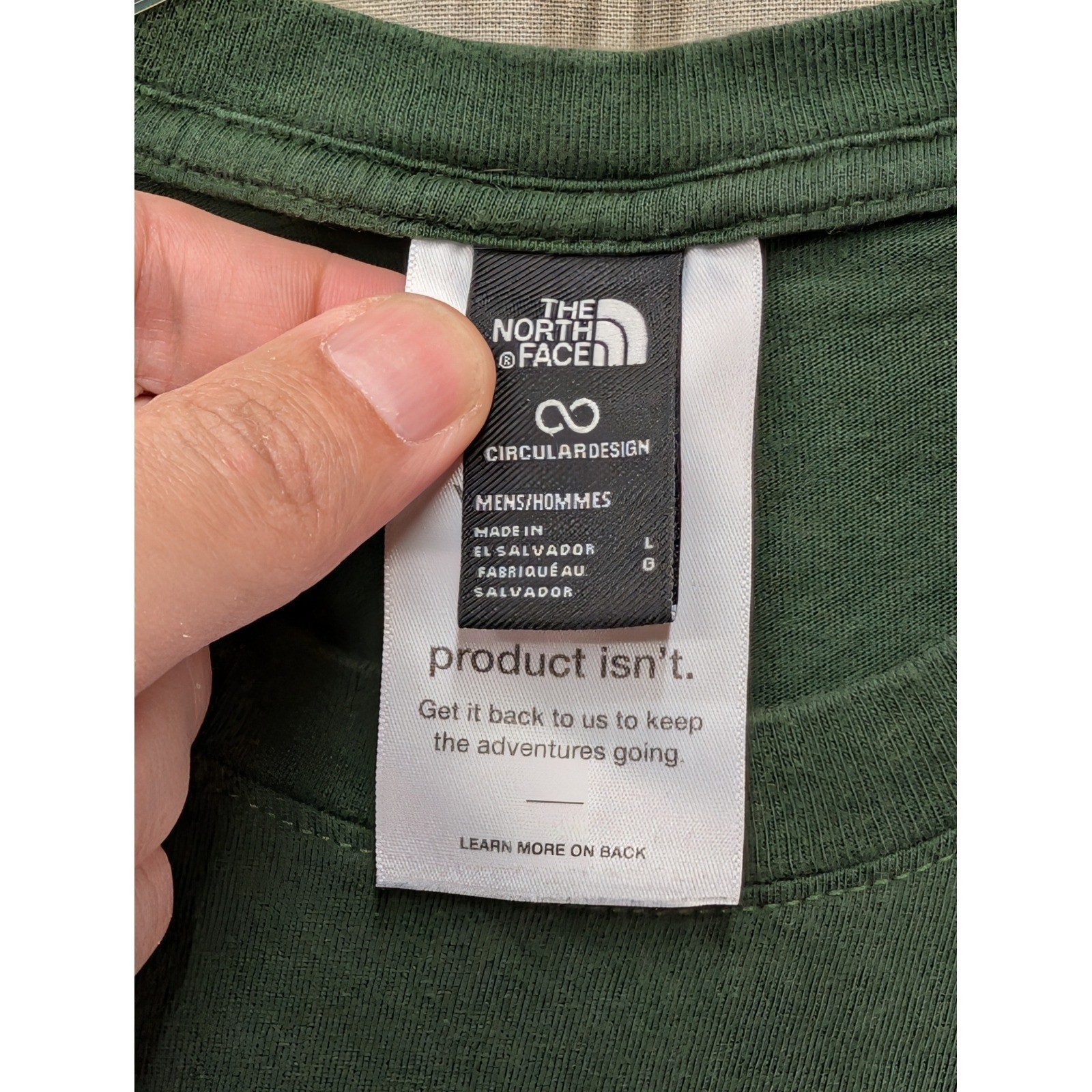 The North Face Mens Circular Design Logo T-Shirt Green Large NF0A82R3 gallery