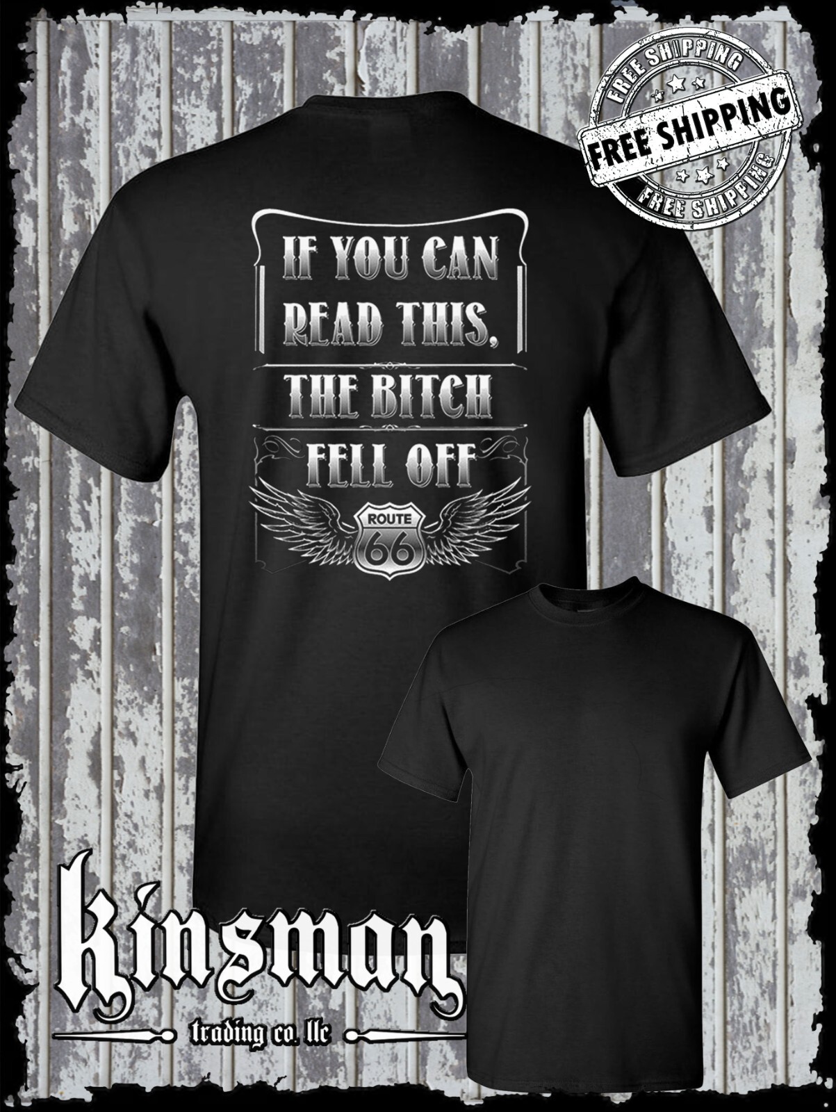 If You Can Read This, The B*tch Fell Off Route 66 T-Shirt Biker / Motorcycle USA gallery