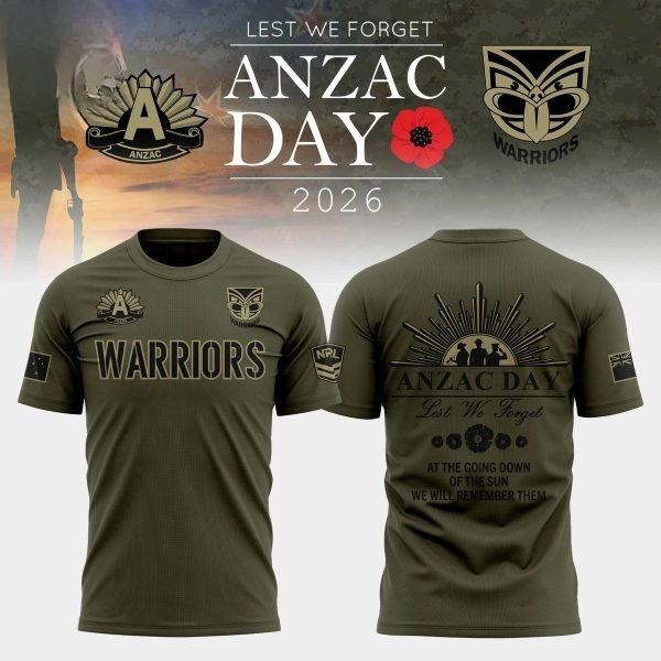 New Zealand Warriors Anzac Day 2026 Shirt