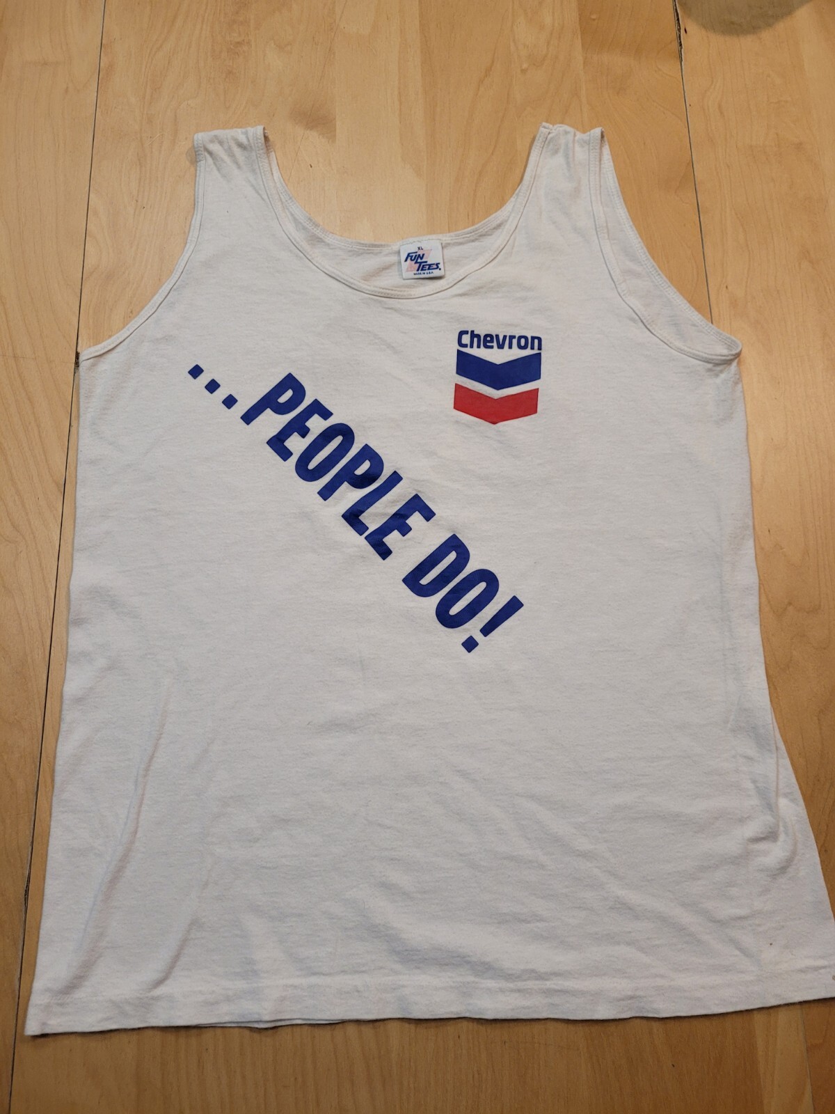 Vtg Chevron #23 People Do, Shirt Tank Top Sleeveless Tee 90s White XL Ship Free gallery
