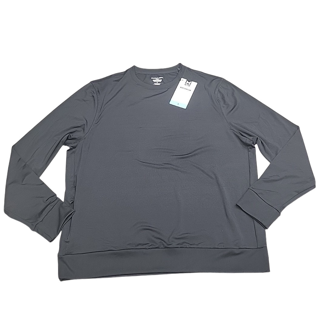 Members Mark Mens Pullover Large Size Black Long Sleeves Top Zip Pocket