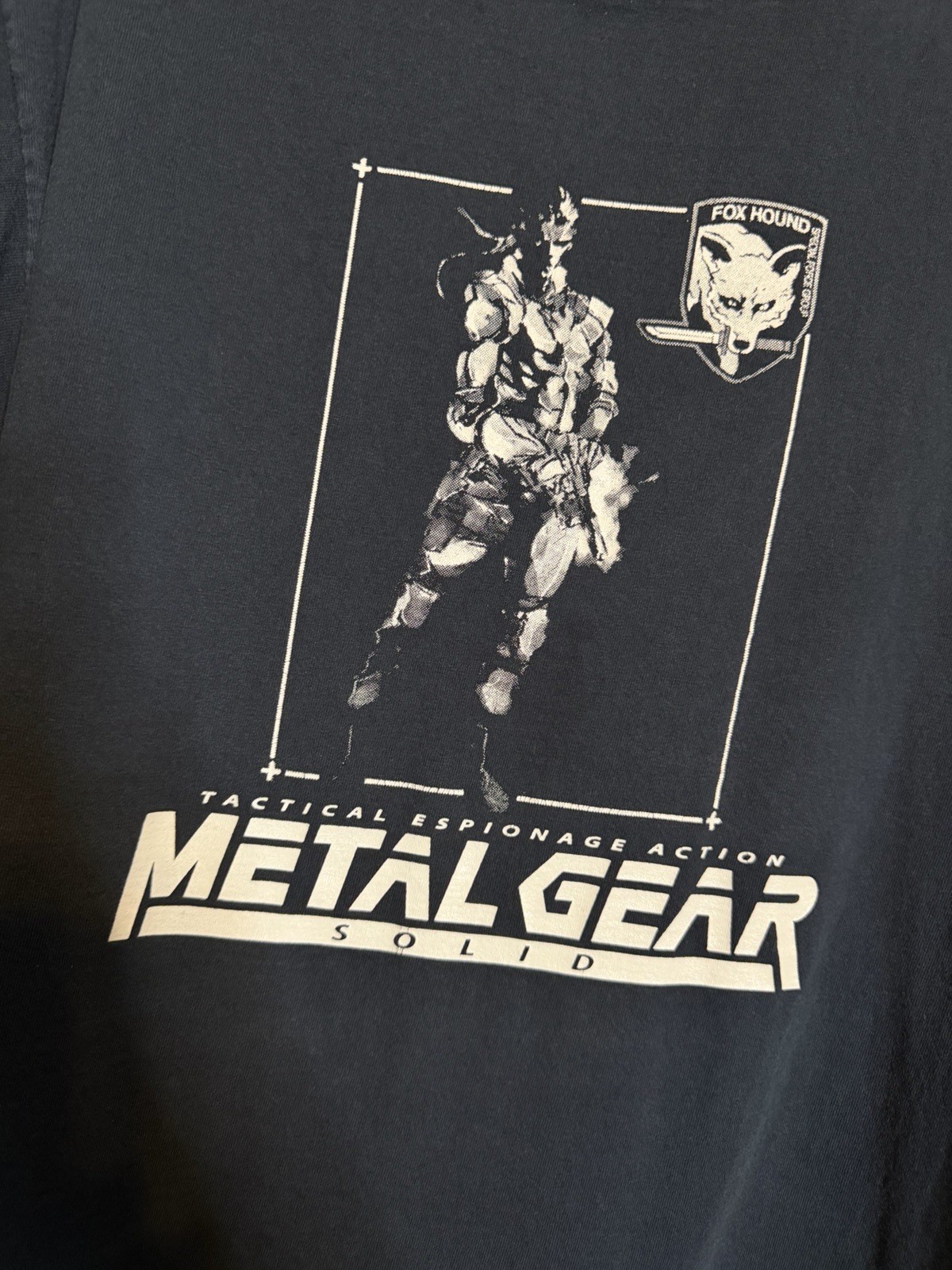 Vintage Metal Gear Solid Tshirt Large MGS Fox Hound Solid Snake Faded Black gallery