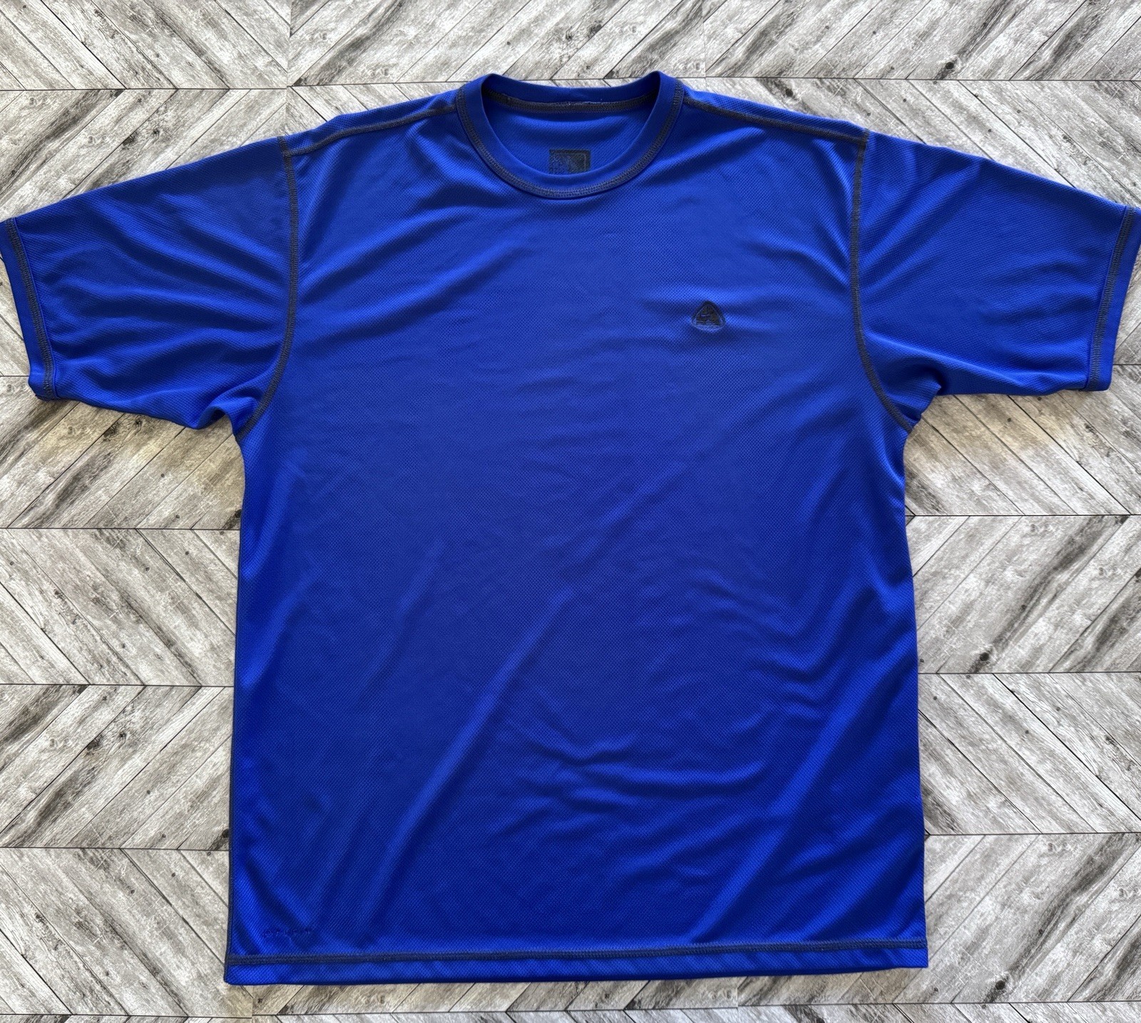 VTG Nike ACG T-Shirt Mens Medium Blue Outdoor Sports Base Hiking Running Gym Y2K