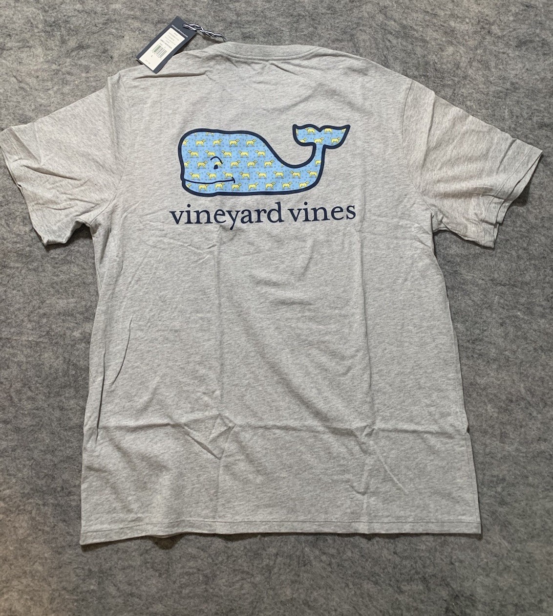 Vineyard Vines Men's Golden Retriever Dog Whale Gray T-Shirt Size Large NEW NIP gallery