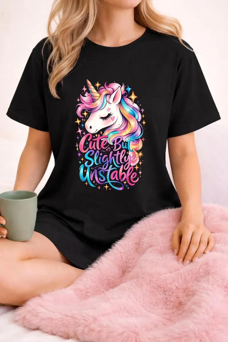 Cute But Slightly Unstable Unicorn Shirt, Funny Unicorn Tee gallery