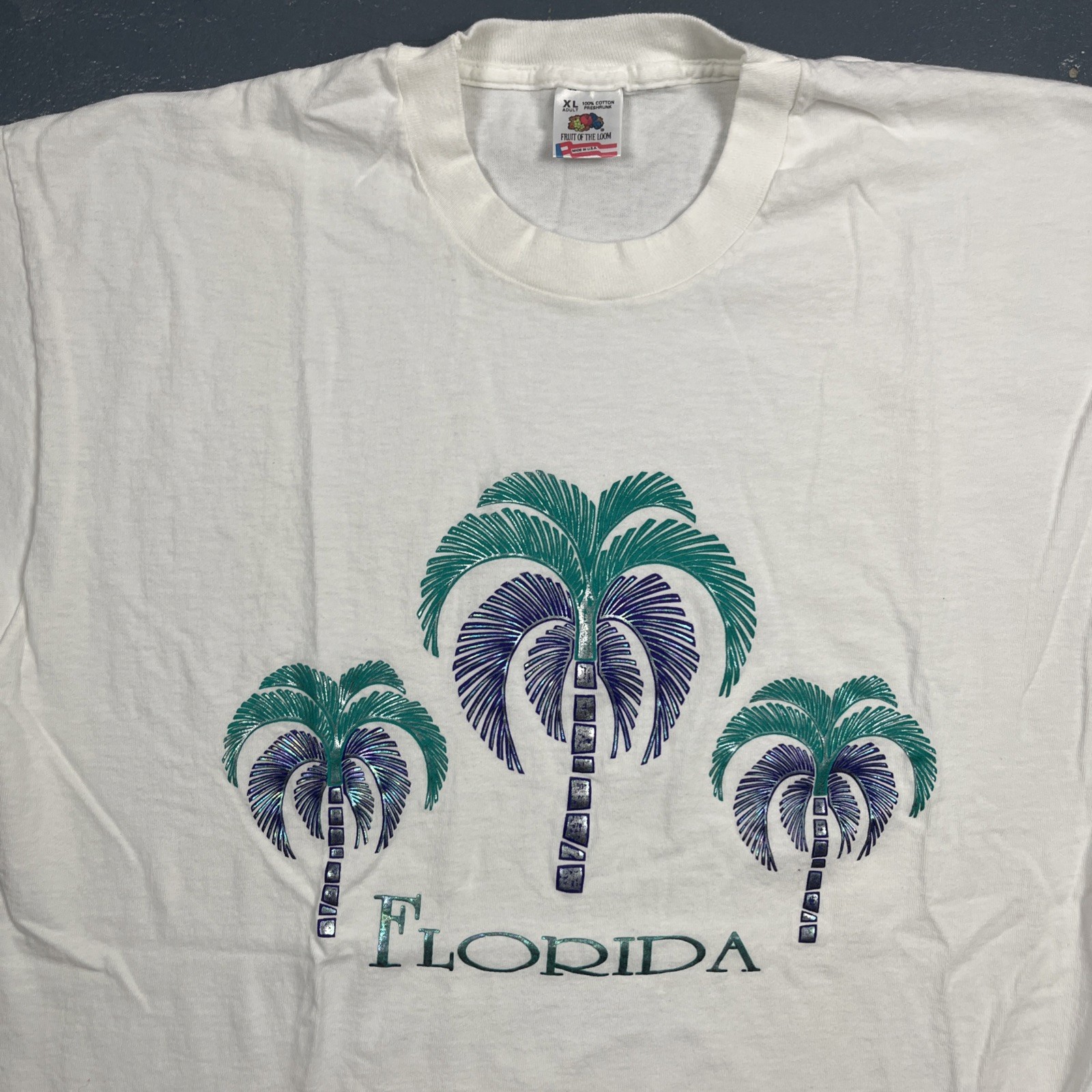 Vintage Florida Single Stitch Graphic Tee White XL Unisex VTG 90s Souvenir gallery