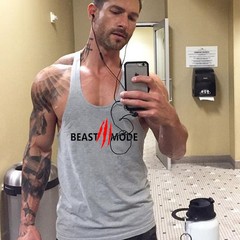 Men Gym Bodybuilding Stringer Clothing Muscle Cotton Y-back Fitness T-shirt Tee