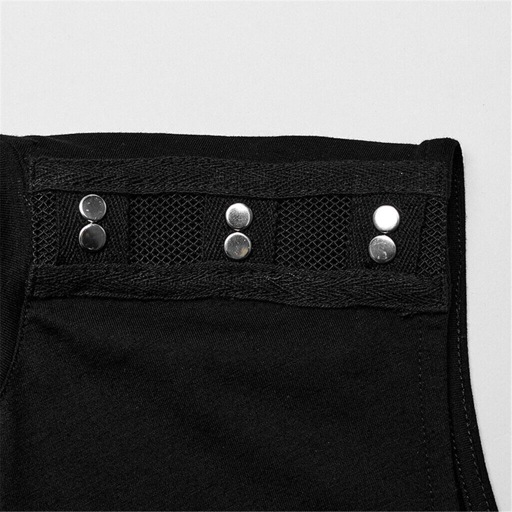 PUNK RAVE Men Black Punk Rock Gothic Steampunk Sleeveless Tops Tank Vest gallery