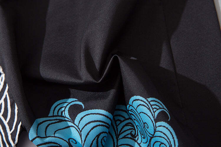 Niepce Streetwear Japanese Black Kimono Graphic Tee Samurai Short Sleeves Shirt gallery