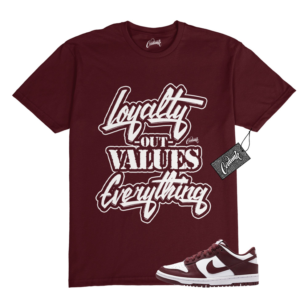 Dunk Team Red White Low Maroon Burgundy T Shirt Match LYLTY