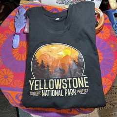 General Standard Yellowstone National Park T shirt Sz L Black Graphic Print