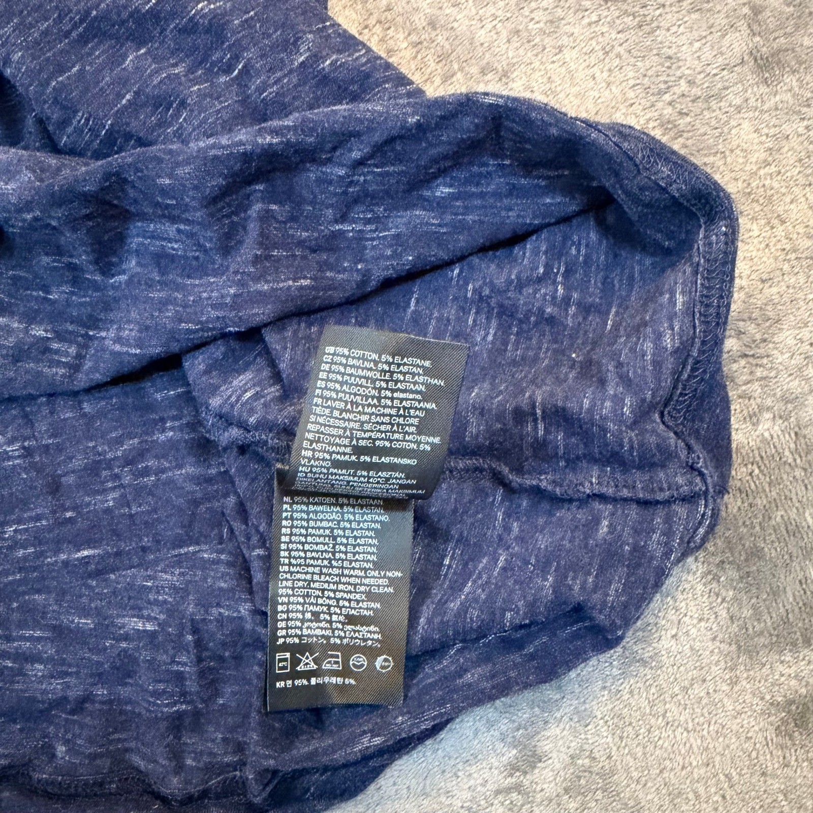 H&M Slim Fit T Shirt Mens Medium Blue Heathered Stretch Short Sleeve gallery