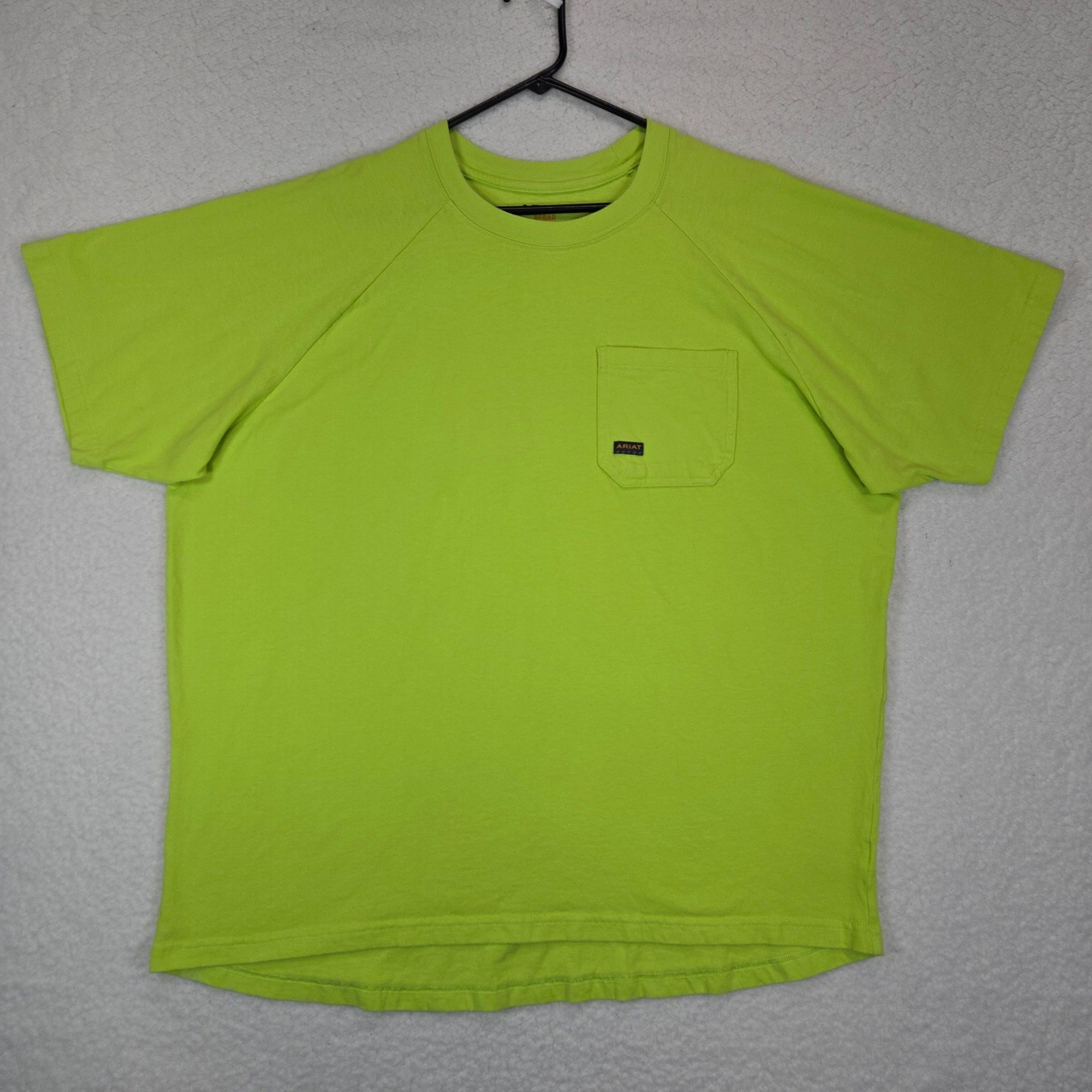 Ariat Rebar Men XXL Hi-Vis Lime Pocket T-Shirt Workwear Short Sleeve gallery