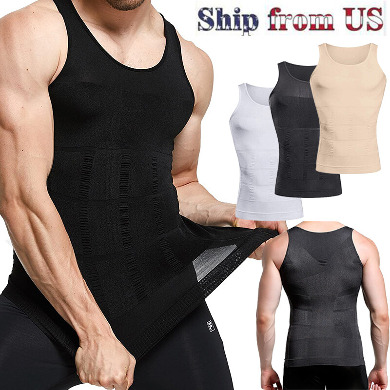 Gym Exercise Mens Vest Tops Slimming Body Shaper Corset Abdomen Compression gallery