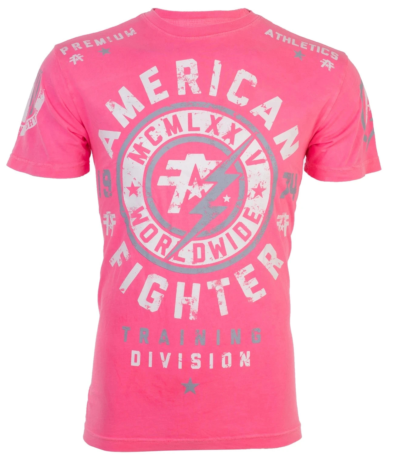AMERICAN FIGHTER Men's T-Shirt MADISON Athletic Biker GYM Pink MMA gallery