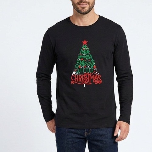 LA Pop Art Have Yourself a Merry Little Christmas Word Art T-Shirt Men XL gallery