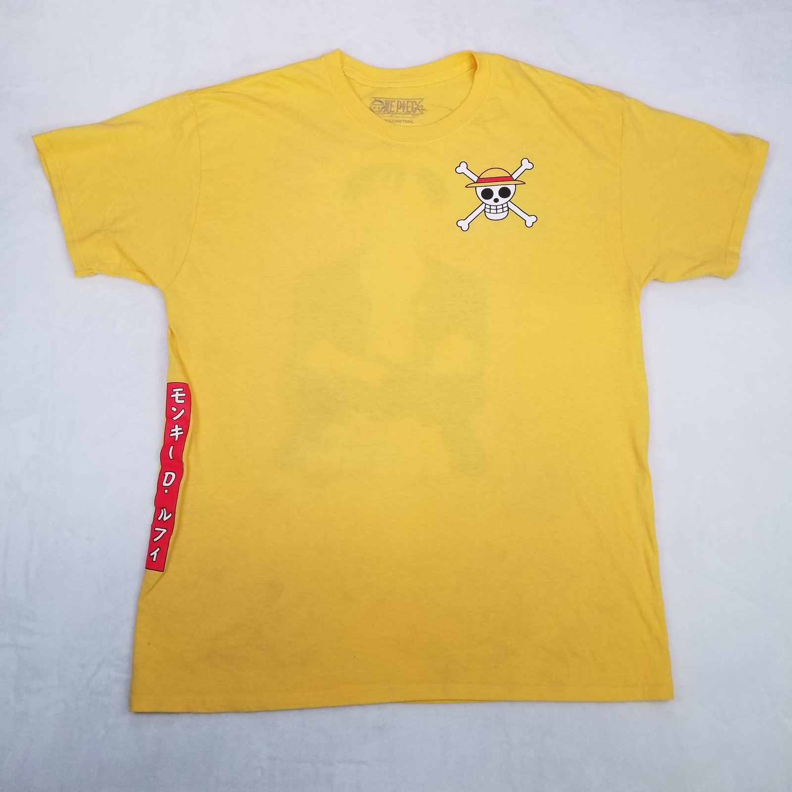 Ripple Junction One Piece Monkey D Luffy Straw Hat Yellow T-Shirt Unisex Size L