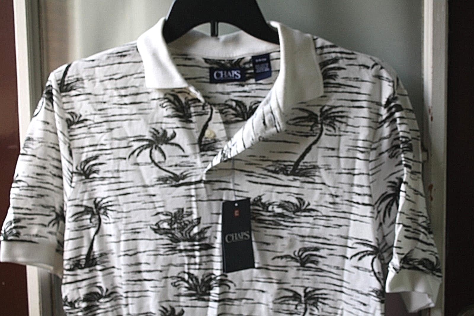 New Chaps Hawaiian Shirt Mens size S Polo Palm Trees Retail $50  -I -9