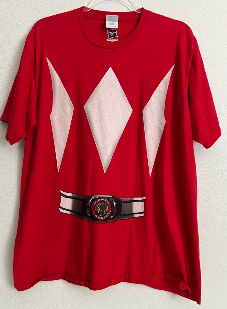 Hasbro Port & Company Cosplay Red Power Ranger Short Sleeve T-Shirt Size XL gallery