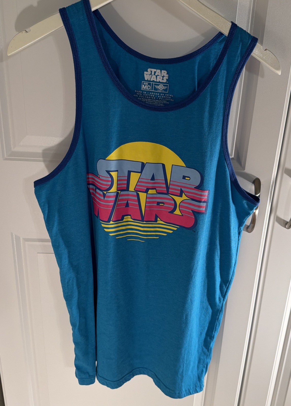 Star Wars Men’s Size Medium Blue 70’s Style Sleeveless Graphic Tank Top