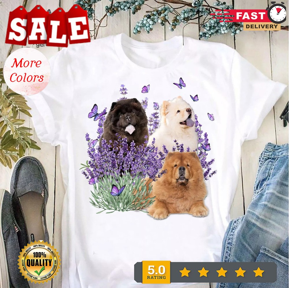 2025/Chow Chow and Gorgeous Purple flower T-shirt
