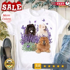 2025/Chow Chow and Gorgeous Purple flower T-shirt
