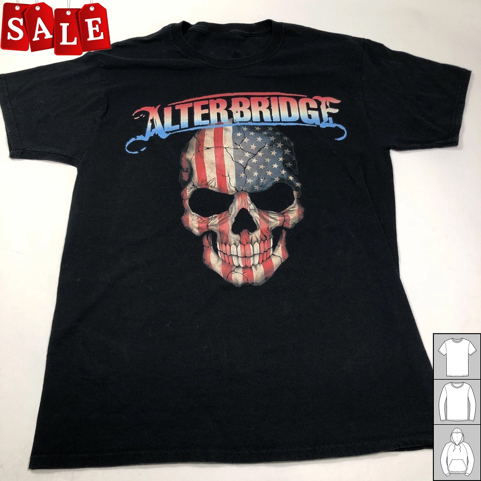 New Popular Alter Bridge American Flag Skull Cotton Unisex S-5XL Shirt WE709 gallery