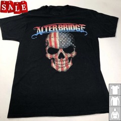 New Popular Alter Bridge American Flag Skull Cotton Unisex S-5XL Shirt WE709
