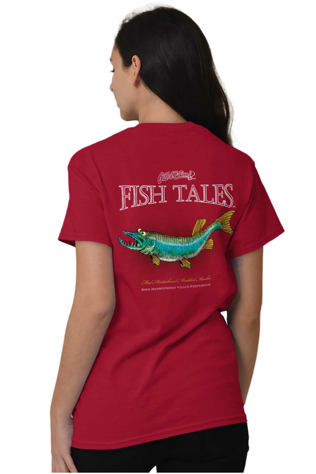 Gill McFinns Fish Tales Jokes Myth Fishing Womens or Mens Crewneck T Shirt Tee gallery