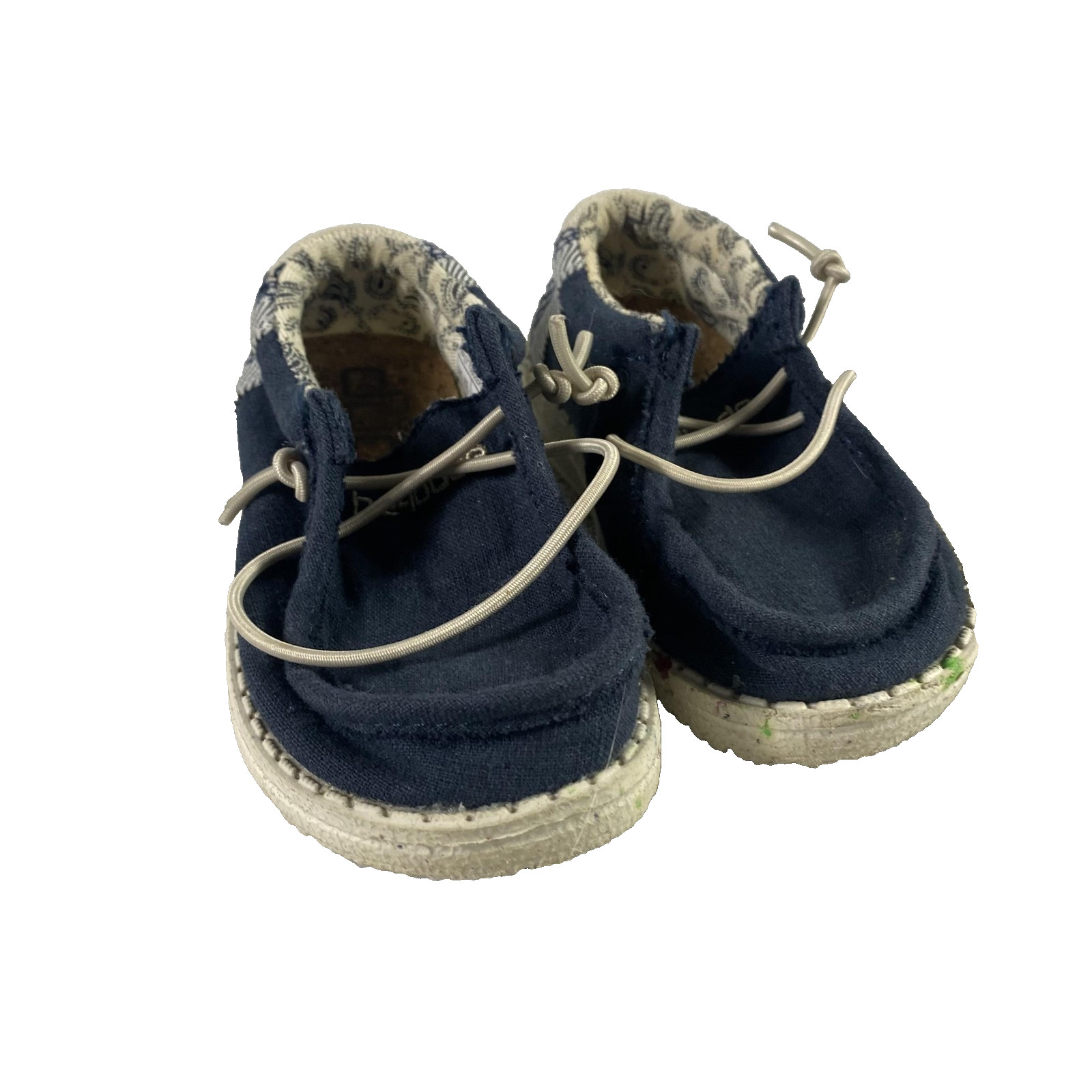 Hey Dude Wally Linen Shoes Toddler Size K6 Navy Blue Slip On Lightweight Casual